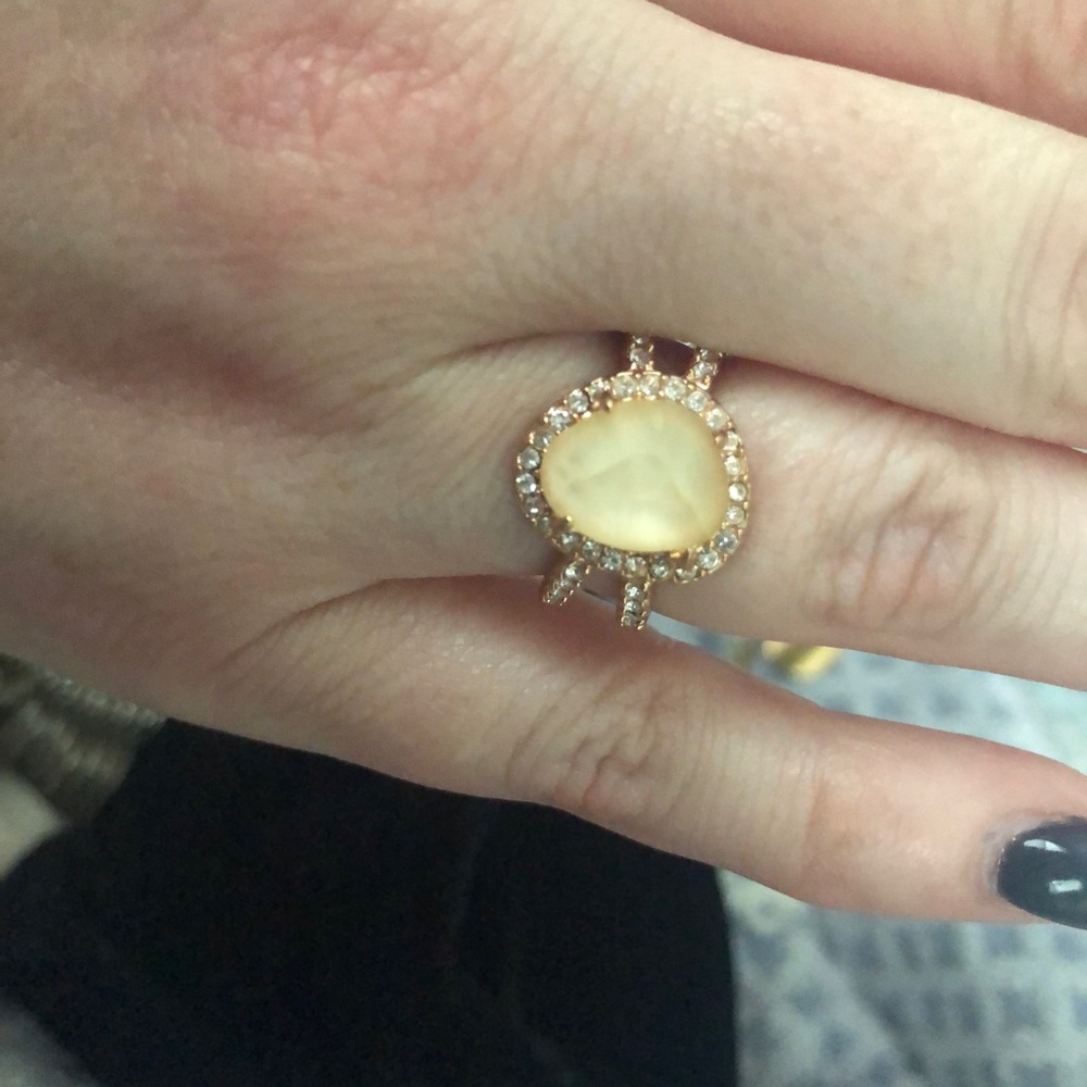 Beautiful peach stone ring by Chloe And Isobel